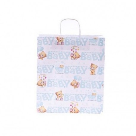 SHOPPER 36X12X41CM BABY AZZURRO