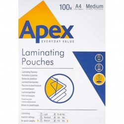 POUCHES APEX FELLOWES 125MY A4 100PZ