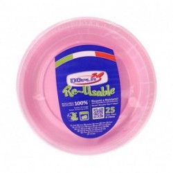 PIATTI FRUTTA DOPLA ROSA REUSE D17 25PZ.