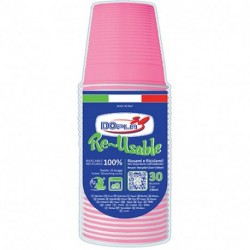 BICCHIERI DOPLA ROSA REUSE 230ML 30PZ