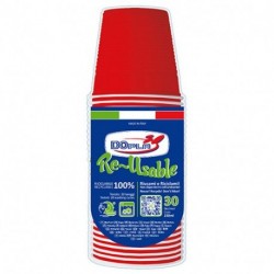 BICCHIERI DOPLA ROSSI REUSE 230ML 30PZ