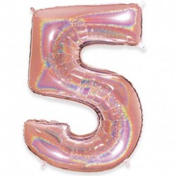 PALLONCINI MYLAR N°5 102CM ROSE GLITTER