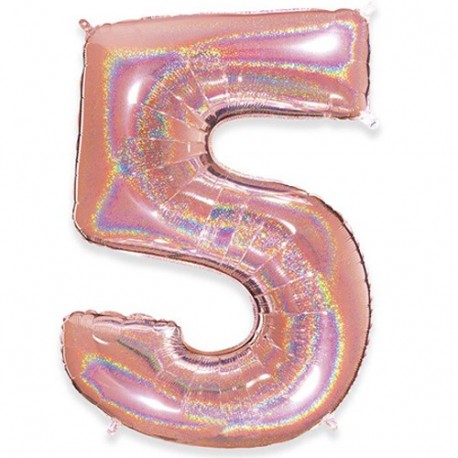 PALLONCINI MYLAR N°5 102CM ROSE GLITTER