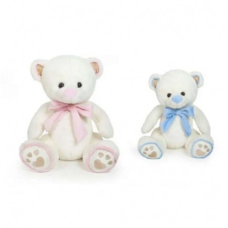 ORSO PANNA  H50CM FIOCCO ROSA E AZZ