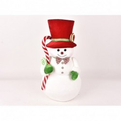 PUPAZZO DI NEVE DI TESSUTO 33X30X64CM  -
