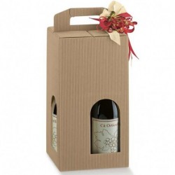SCATOLA 4 BOTTIGLIE 180X180X340MM AVANA