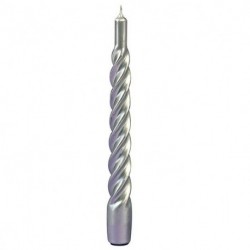 CANDELE TORTIGLIONE LACCATE ARGENTO