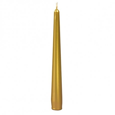 CANDELE CONICHE LACCATE ORO 20CM 6PZ