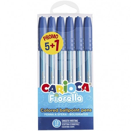 PENNE CARIOCA FIORELLA BLU 6PZ BL.