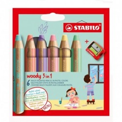 PASTELLONI STABILO WOODY 3 IN1 6PZ