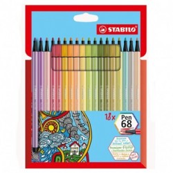 PENNARELLI STABILO PEN68 ZIG ZAG 18PZ