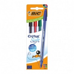PENNE CRISTAL SOFT ASS BIC POUCH 4PZ