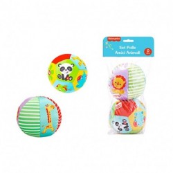 SET 2 PALLE AMICI ANIMALI TESSUTO -
