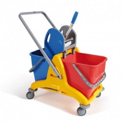 SET CARRELLO PULIZIA"BI-PLAST"2 VASCHE L