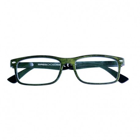 OCCHIALE WOOD VERDE-GIALLO+3,00  -