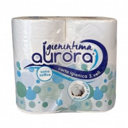 CARTA IGIENICA  3V 4ROT.AURORA  PROF. -