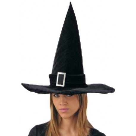 CAPPELLO STREGA IN VELLUTO NERO CON FIBB