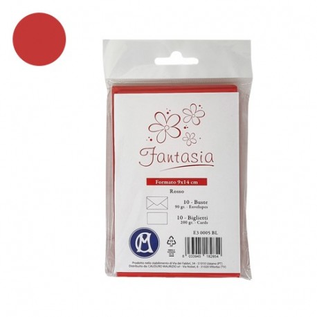 BIGLIETTI+BUSTE 10/10 9X14 ROSSO BLISTER
