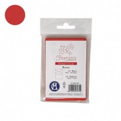 BIGLIETTI+BUSTE 10/10 7X11 ROSSO BLISTER