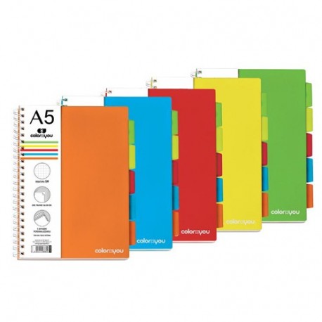 QUADERNO 5M SPIRALATO A5 CON DIVISORI
