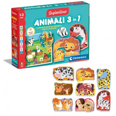 CLEM MONTESSORI BABY GLI ANIMALI 3IN1