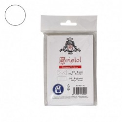 BIGLIETTI+BUSTE 10/10 9X14 BRISTOL BIANC