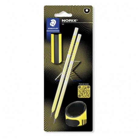 SET 2 MATITE NORIX HB+ 1 TEMPERINO GIALL