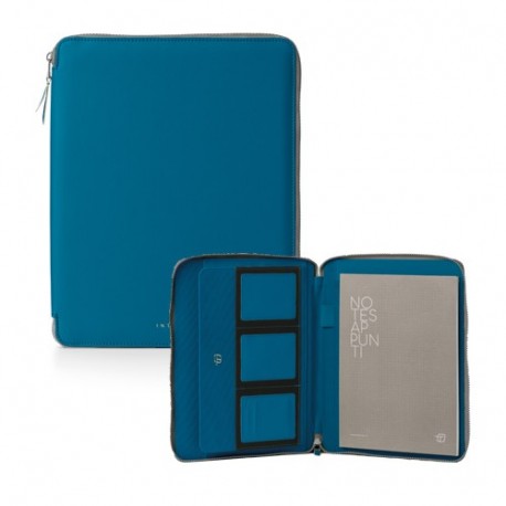 PORTABLOCCO DOX CON ZIP IN ECOP. AZZURRO