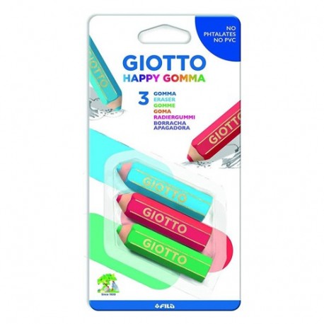 GOMMA GIOTTO HAPPY 3PZ. BLISTER -