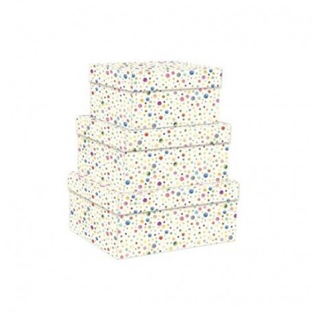 SET 3 SCATOLE RAINBOW DOTS FOR.MEDIO