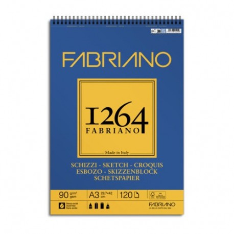 1264 BLOCCO FABRIANO SCHIZZI A3 SPI.LC.