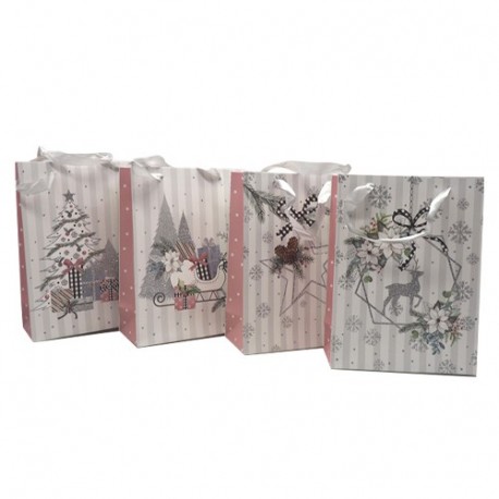 BORSA CARTA PICCOLA H.24X18X8CM. NATALE