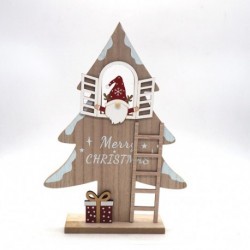 ALBERO NATALE IN LEGNO H.31X21.5X5CM.  -