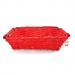 CESTO RETT. LEGNO ROSSO 43X34/H.12CM. C/