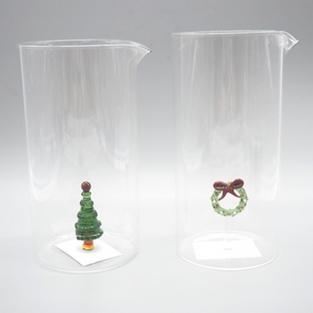 CARAFFA VETRO H22X10,5CM DEC. INT - 1591