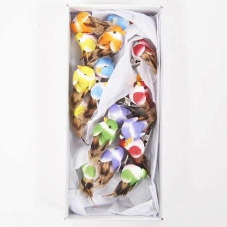 UCCELLO SU CLIP 4CM/18PZ  - DS 22469