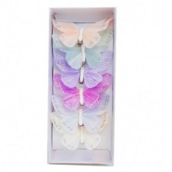 FARFALLA SU CLIP 9CM /6PZ  - DS 38776