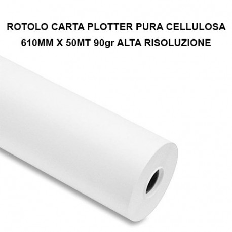 ROTOLO CARTA PLOTTER 610X50 90GR -