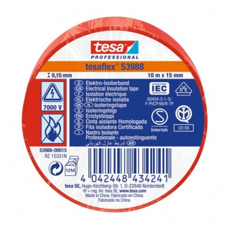 NASTRO TESA ISOLANTE PVC ROSSO 10X15