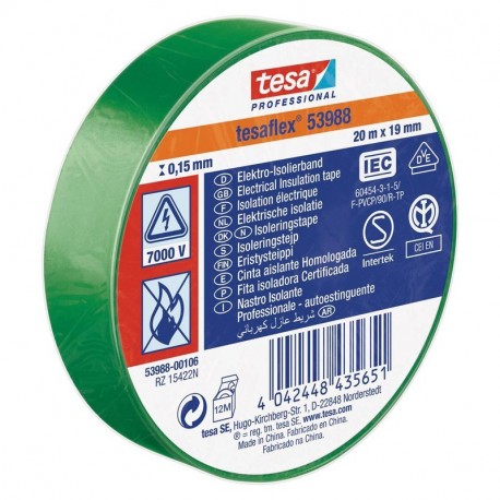 NASTRO TESA ISOLANTE 25X19 VERDE - 53988
