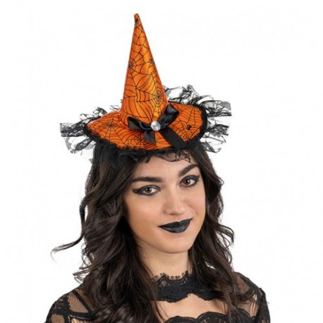 CAPPELLINO  IN RASO ARANCIONE CON FIOCCO