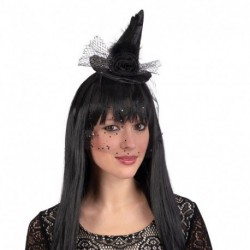 CAPPELLINO STREGA NERO CON DECORAZIONI E