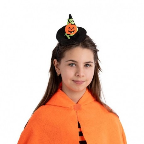 CAPPELLINO STREGA NERO CON ZUCCA H.CM.9