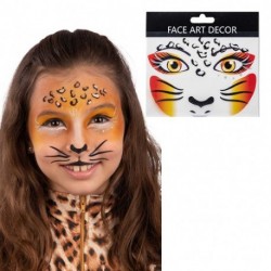 CARTELLA DECORAZIONI ADESIVE VISO LEOPAR