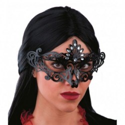 MASCHERA NERA IN PLASTICA INTAGLIATA CON
