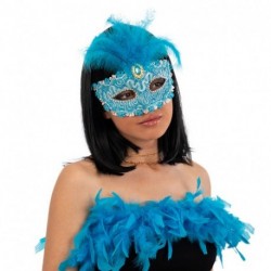 MASCHERA IN PLASTICA DAMASCATA AZZURRA C