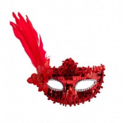 MASCHERA ROSSA IN PLASTICA CON PAILLETTE