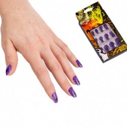 UNGHIE ADESIVE VIOLA CON RAGNATELE  -