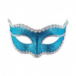MASCHERA IN PLASTICA CON GLITTER AZZURRI