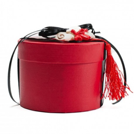 SCATOLETTA ROTONDA 9X6,5 ROSSO  - 4179XP